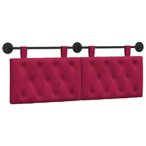 vidaXL Tête de lit suspendue Bordeaux Velours