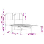 vidaXL Cadre de lit métal sans matelas et tête de lit blanc 120x200 cm