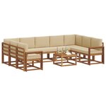 vidaXL Ensemble de canapés d'extérieur 10 Pièces Naturel et Beige