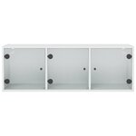 vidaXL Armoire murale avec portes en verre blanc 102x37x35 cm