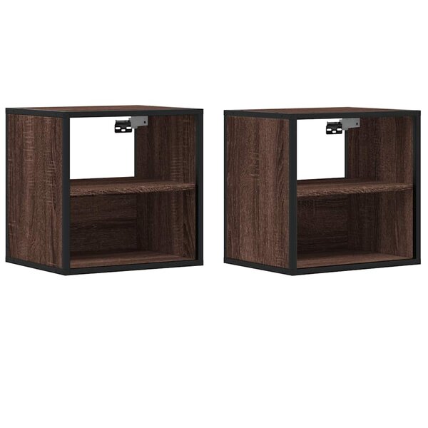 vidaXL Tables de chevet murales 2 Pièces chêne marron 40x31x39 5 cm