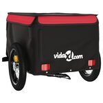 vidaXL Remorque de vélo noir et rouge 30 kg fer