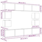 vidaXL – Ensemble de meubles TV de 8 pièces en bois d'ingénierie chêne noir mural