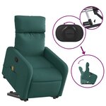 vidaXL Fauteuil inclinable de massage Vert foncé Tissu