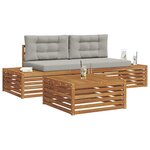 vidaXL Ensemble de canapés d'extérieur 3 Pièce Gris Naturel et Clair