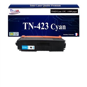 T3AZUR - Toner compatible avec Brother TN421 TN423 Cyan pour Brother HL-L8260CDW HL-L8360CDW