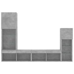 vidaXL Unités murales TV avec LED 4 Pièces gris béton bois d'ingénierie