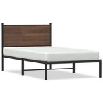 vidaXL Cadre de lit en métal sans matelas chêne marron 100x200 cm