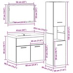 vidaXL Ensembles 3 Pièces Bois ancien 30 x 30 x 130 cm Bois d'ingénierie