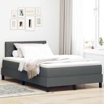 vidaXL Lit à ressorts avec matelas Gris foncé 120 x 190 cm tissu