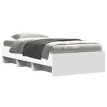 vidaXL Cadre de lit sans matelas blanc 75x190 cm bois d'ingénierie