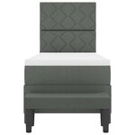 vidaXL Lit à ressorts avec matelas Gris foncé 80 x 200 cm tissu