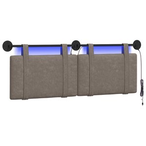 vidaXL Tête de lit suspendue Gris PU antique