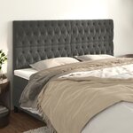 vidaXL Têtes de lit 4 Pièces Gris foncé 100x7x78/88 cm Velours