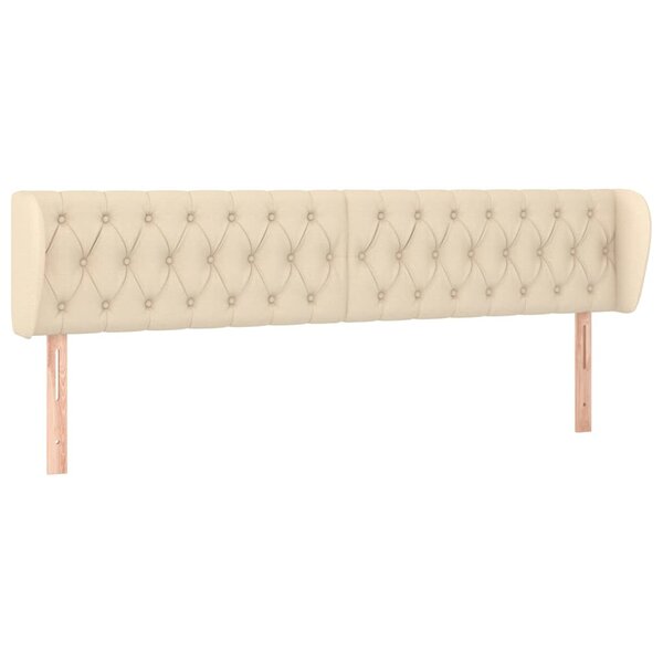 vidaXL Tête de lit avec oreilles Crème 183x23x78/88 cm Tissu