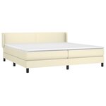 vidaXL Sommier à lattes de lit avec matelas Crème 200x200cm Similicuir