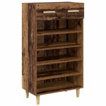 vidaXL Cabinet à chaussures avec tiroir Bois ancien 60 x 35 x 105 cm