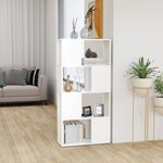 vidaXL Bibliothèque/Séparateur de pièce Blanc 60x24x124 5 cm Aggloméré