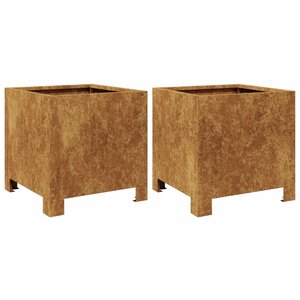 vidaXL Jardinières 2 Pièces 30x30x30 cm acier résistant aux intempéries