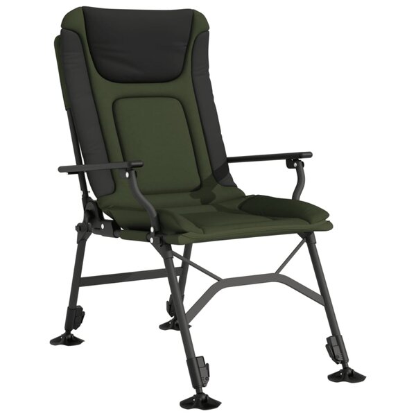 vidaXL Chaise de pêche avec accoudoir pliable vert
