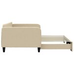 vidaXL Lit de jour avec lit gigogne crème 100x200 cm tissu