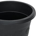 vidaXL Pots de plantes 6 Pièces Noir Ø 26 x 21.5 cm Plastique