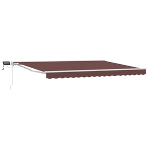 vidaXL Cadre de store manuel avec LEDs Marron et blanc 4 × 3 5 m