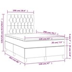 vidaXL Sommier à lattes de lit avec matelas Gris foncé 120x200cm Tissu