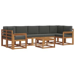 vidaXL Ensemble de canapés d'extérieur 8 Pièces Naturel et Anthracite