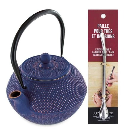 Théière en fonte chinoise Song 1 2 L + paille inox avec filtre