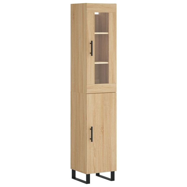 vidaXL Buffet haut Chêne sonoma 34 5x34x180 cm Bois d'ingénierie