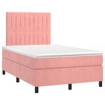 vidaXL Sommier à lattes de lit avec matelas rose 120x190 cm velours