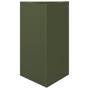 vidaXL Jardinière vert olive triangulaire 50x43x75 cm acier