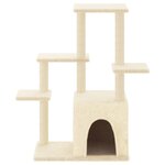 vidaXL Arbre à chat avec griffoirs en sisal crème 97 5 cm