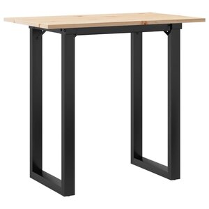 vidaXL Table à manger cadre en O 80x50x75 5cm bois de pin massif acier