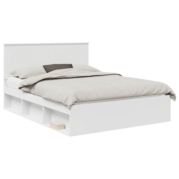 vidaXL Cadre de lit Blanc 150 x 200 cm Bois de pin massif