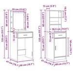 vidaXL Ensemble de Coiffeuse 3 Pièces chêne artisanal 50 x 41 x 135 cm