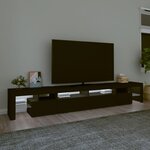 vidaXL Meuble TV avec lumières LED Noir 260x36 5x40 cm