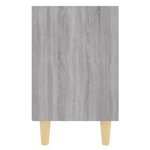 vidaXL Table de chevet avec pieds en bois Sonoma gris 40x30x50 cm