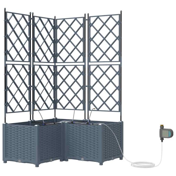 vidaXL Pots de jardin Gris clair 80 x 80 x 142 cm Acier