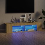 vidaXL Meuble TV avec lumières LED chêne sonoma 135x39x30 cm