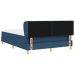 vidaXL Lit Box Spring avec Matelas Bleu 160x200 cm Tissu