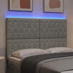 vidaXL Tête de Lit LED Argyle Gris clair 144 cm Velours