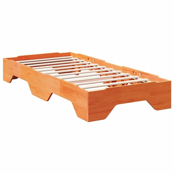 vidaXL Cadre de lit sans matelas empilable cire marron 80x200 cm