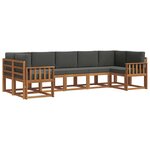 vidaXL Ensemble de canapés d'extérieur 7 pc Naturel et Anthracite