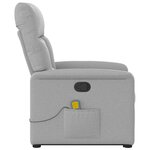 vidaXL Fauteuil de massage inclinable gris nuage tissu