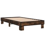 vidaXL Cadre de lit chêne fumé 90x200 cm bois d'ingénierie et métal