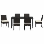 vidaXL Ensemble de salle à manger pour jardin 7 Pièces Noir Poly rotin