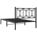 vidaXL Cadre de lit métal avec tête de lit noir 100x190 cm
