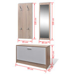 vidaXL Armoire à chaussures 3-en-1 Bois Chêne et blanc